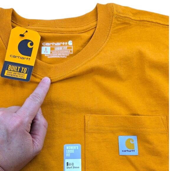 Carhartt | Mustard Yellow Loose Fit T-Shirt | Size S (4-6) - Picture 2 of 3